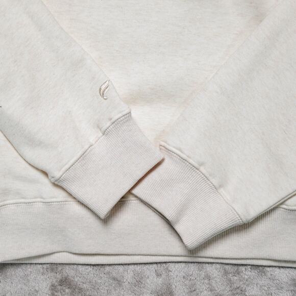 Fabletics Cozy Fleece 1/2 Zip Oatmeal Heather Mock Neck Sweatshirt Size XL NEW - Picture 11 of 13